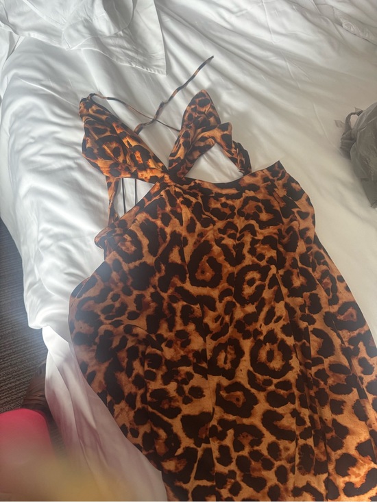 Dresses & Skirts - Leopard Print Halter Dress - Brown & Black